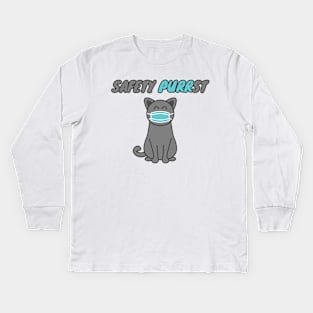 Safety First / Safety Purrst Kids Long Sleeve T-Shirt